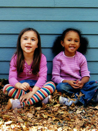 2 girls outside